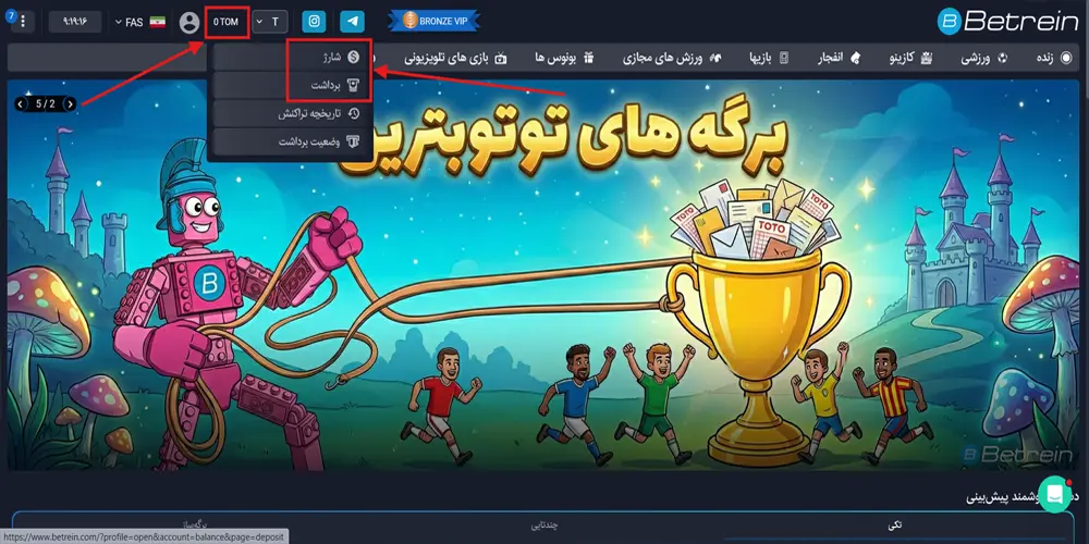 آموزش واریز و برداشت در بترین